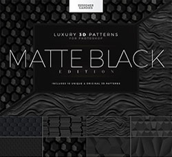 极品PS图案－10种黑色3D风格的无缝图案：3D Patterns Matte Black Edition